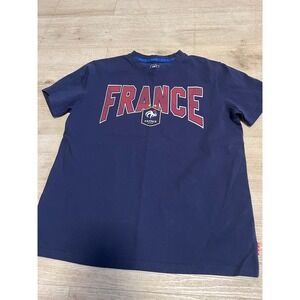 France FFF National Team Soccer T-Shirt Navy Blue Graphic Tee Mens Large L